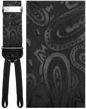 "Calabria" Black Paisley Suspenders