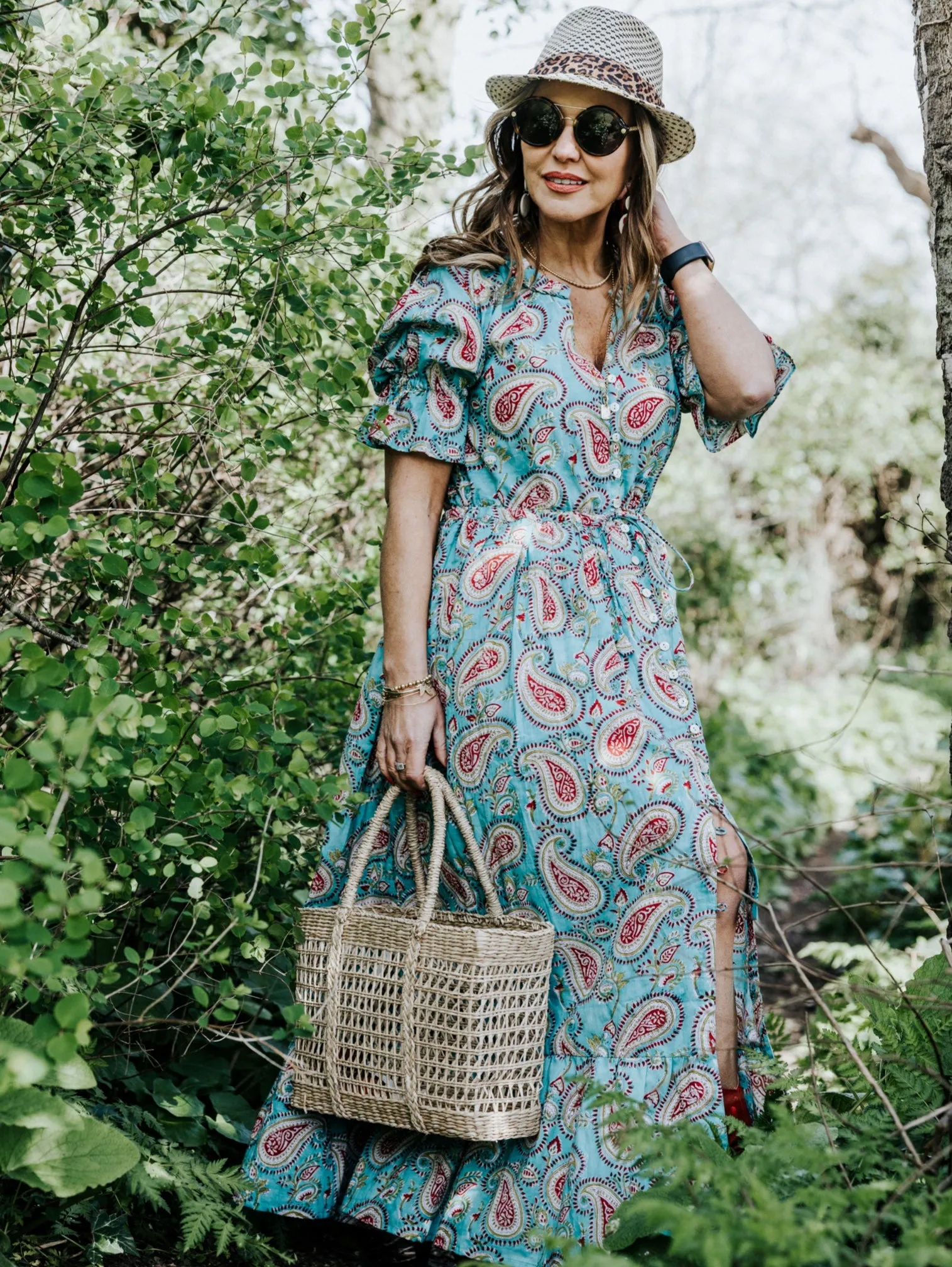 "CHERISH" SHIRTDRESS PAISLEY AZURE