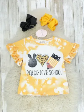 "Peace, Love, School" Ruffle Top