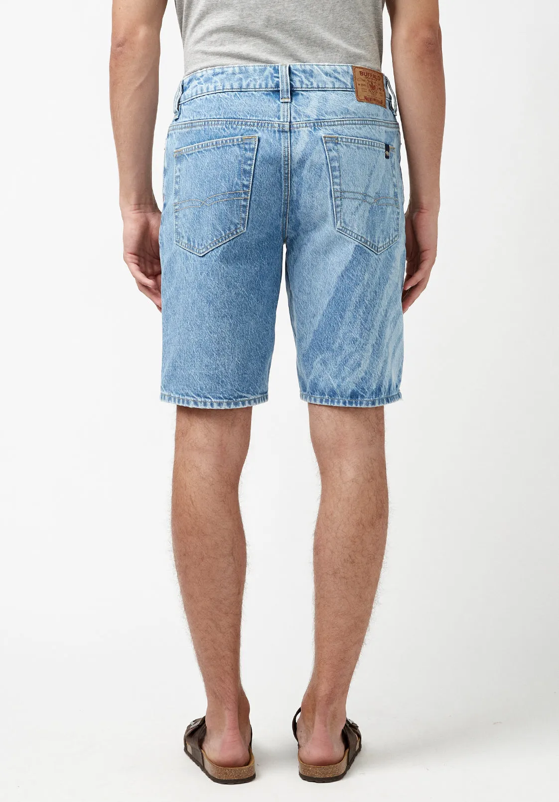 Relaxed Straight Dean Bleach Wave Shorts - BM22867