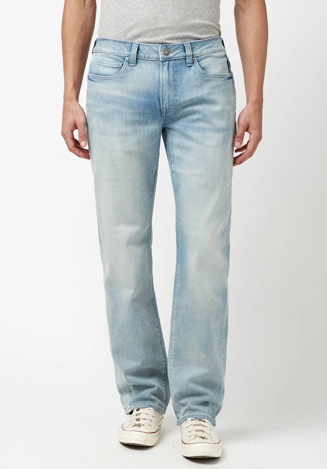 Relaxed Straight Driven Men's Jeans in Bleached Blue - BM22883