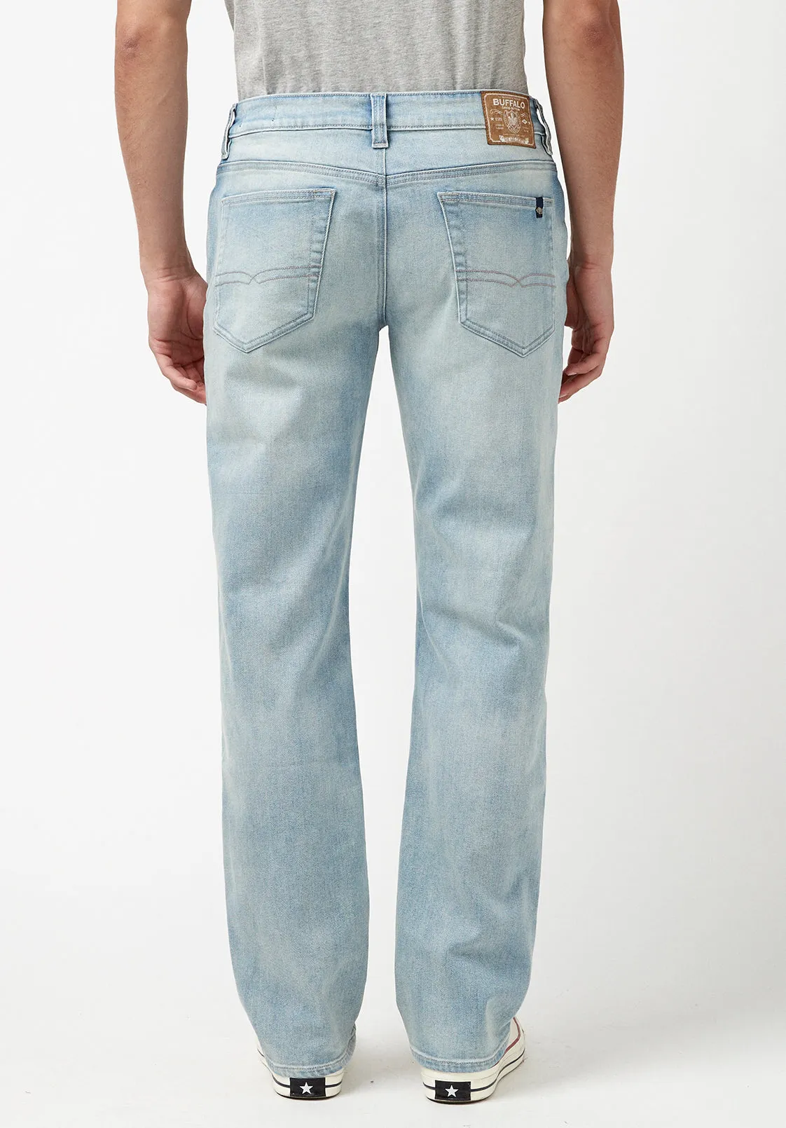 Relaxed Straight Driven Men's Jeans in Bleached Blue - BM22883