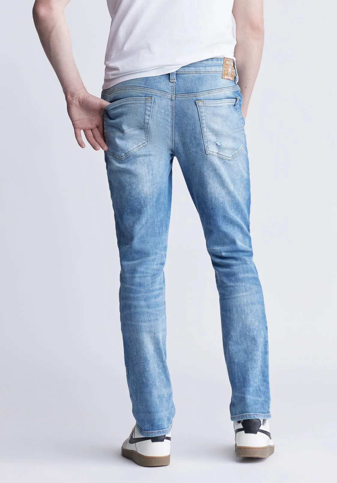 Slim Ash Men's Jeans in Veined and Rugged Blue - BM22865