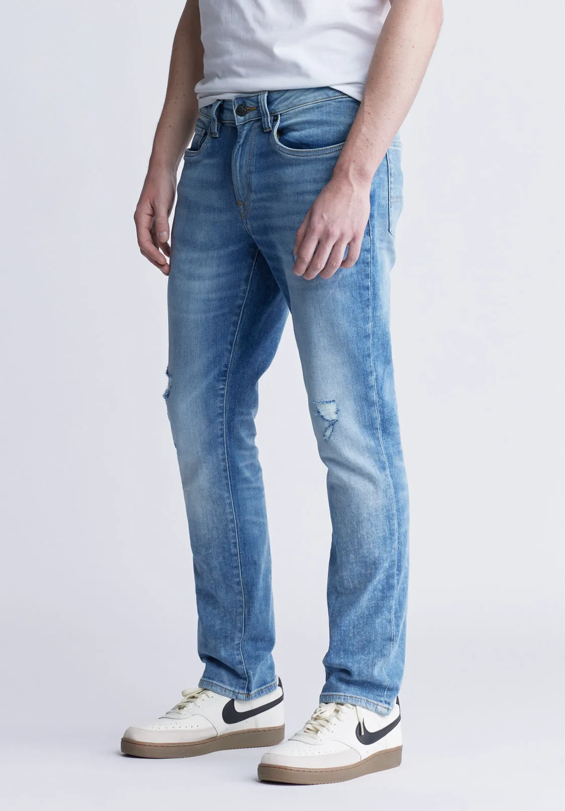 Slim Ash Men's Jeans in Veined and Rugged Blue - BM22865