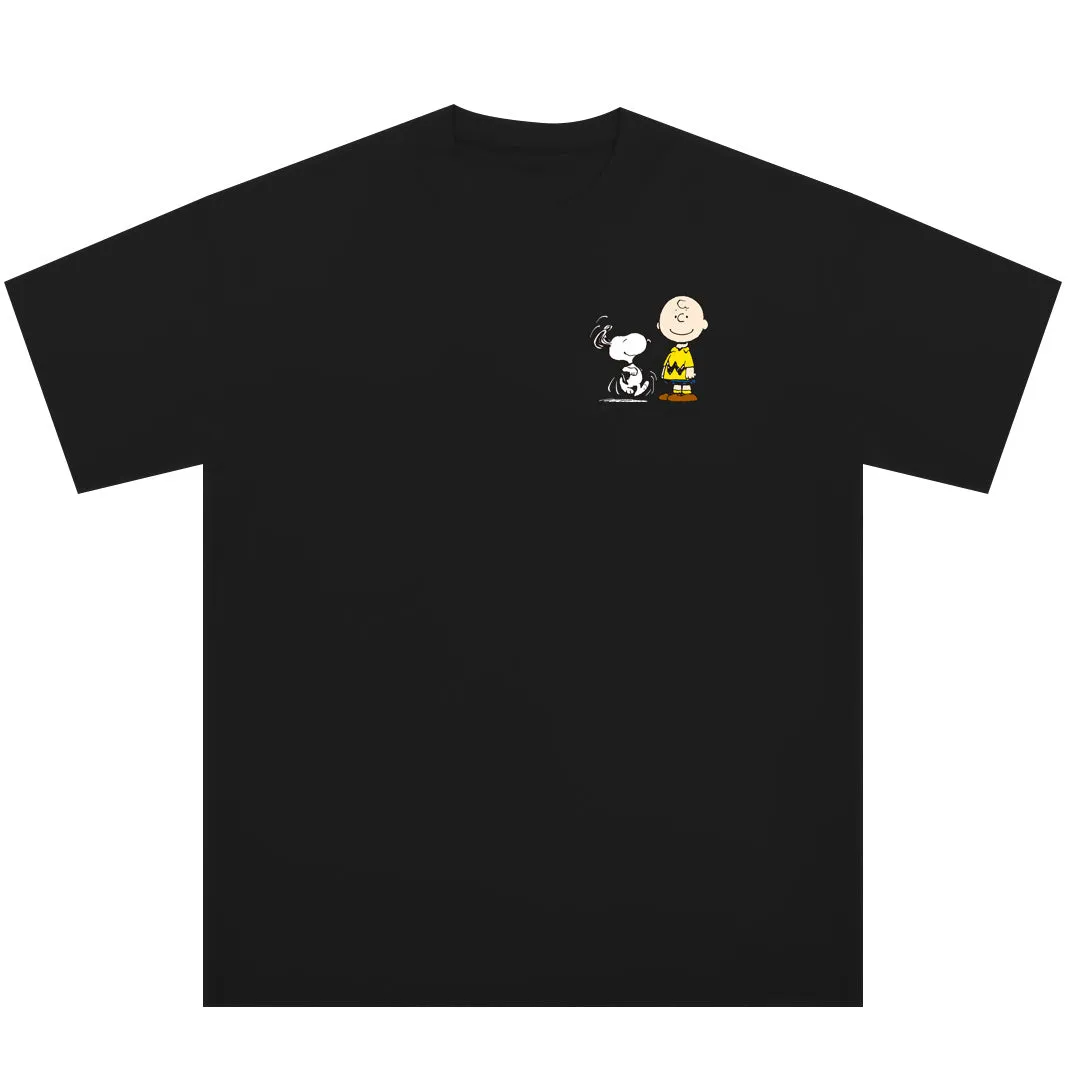 “Snoopy，PEACE&LOVE” Drop-Shoulder Oversized Tee - 2036