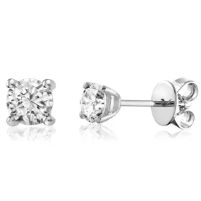 Solitaire Diamond Stud Earrings