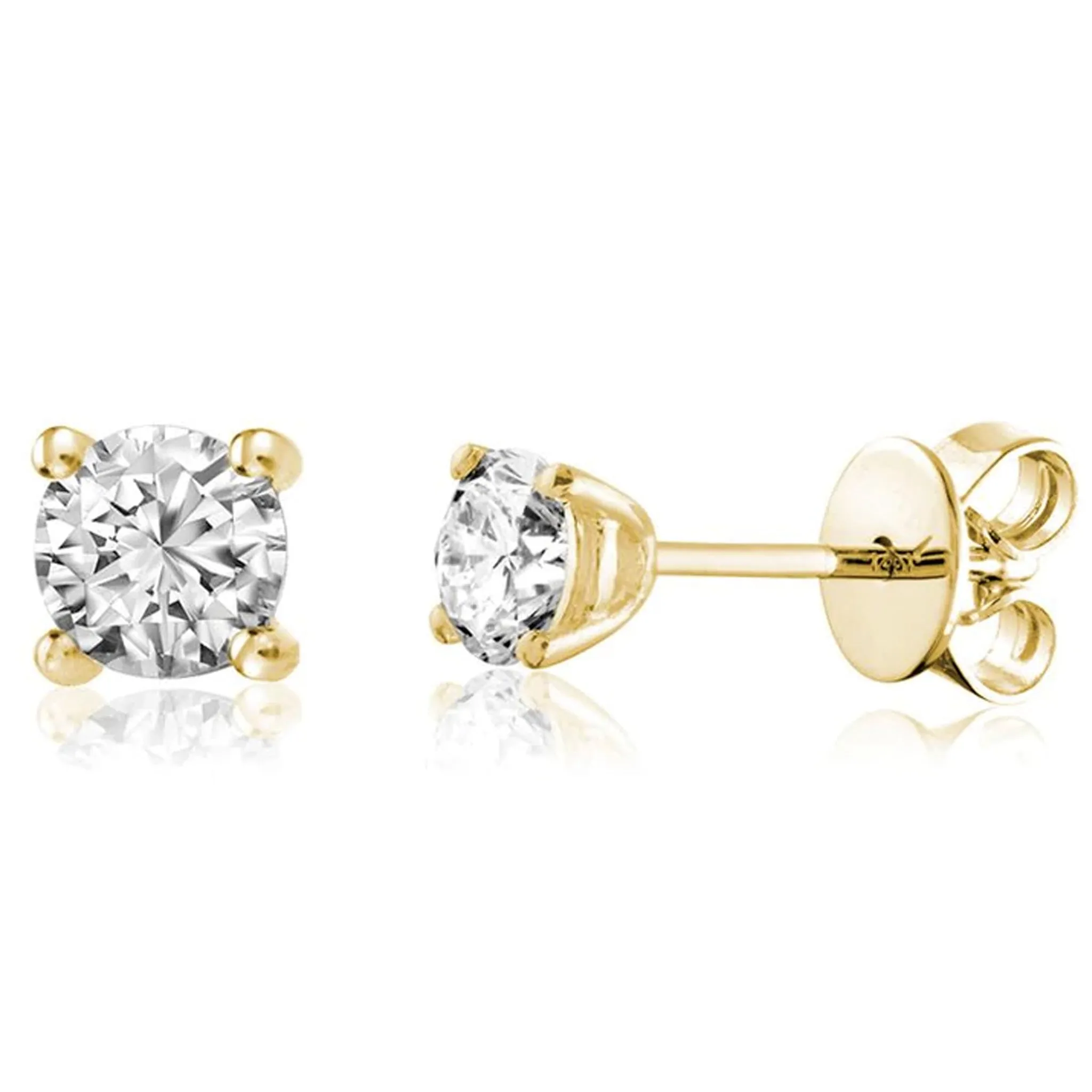 Solitaire Diamond Stud Earrings