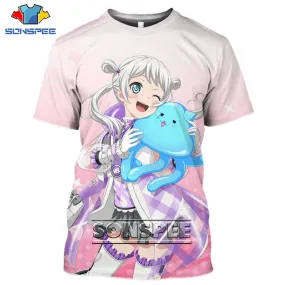 SONSPEE 3D Print Anime T-shirt Cute Girl Bang Dream Men's T Shirt Hip Hop Harajuku Short Sleeve Summer Fashion Women Clothing