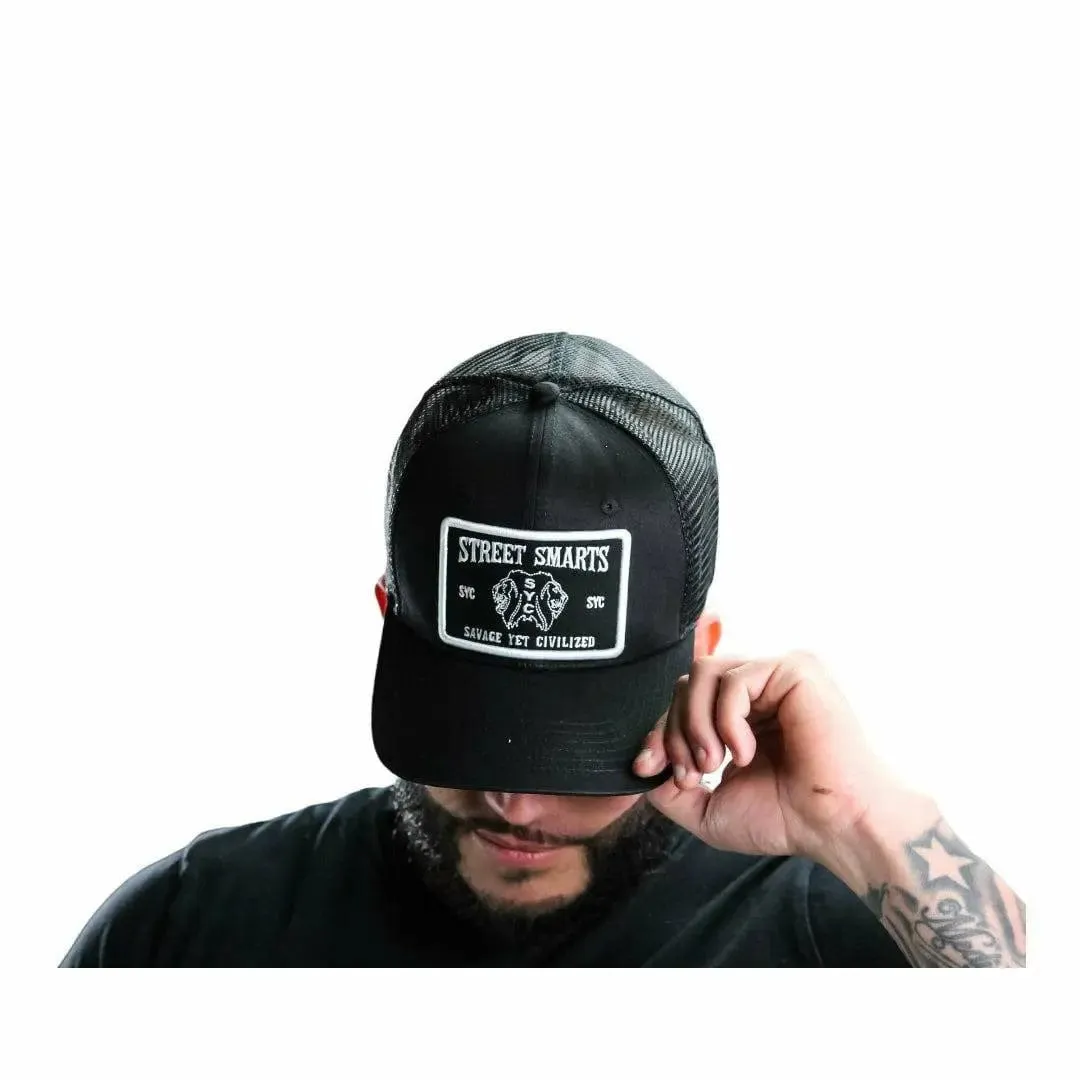 Street Smarts Corduroy Paisley Trucker Hat – Black