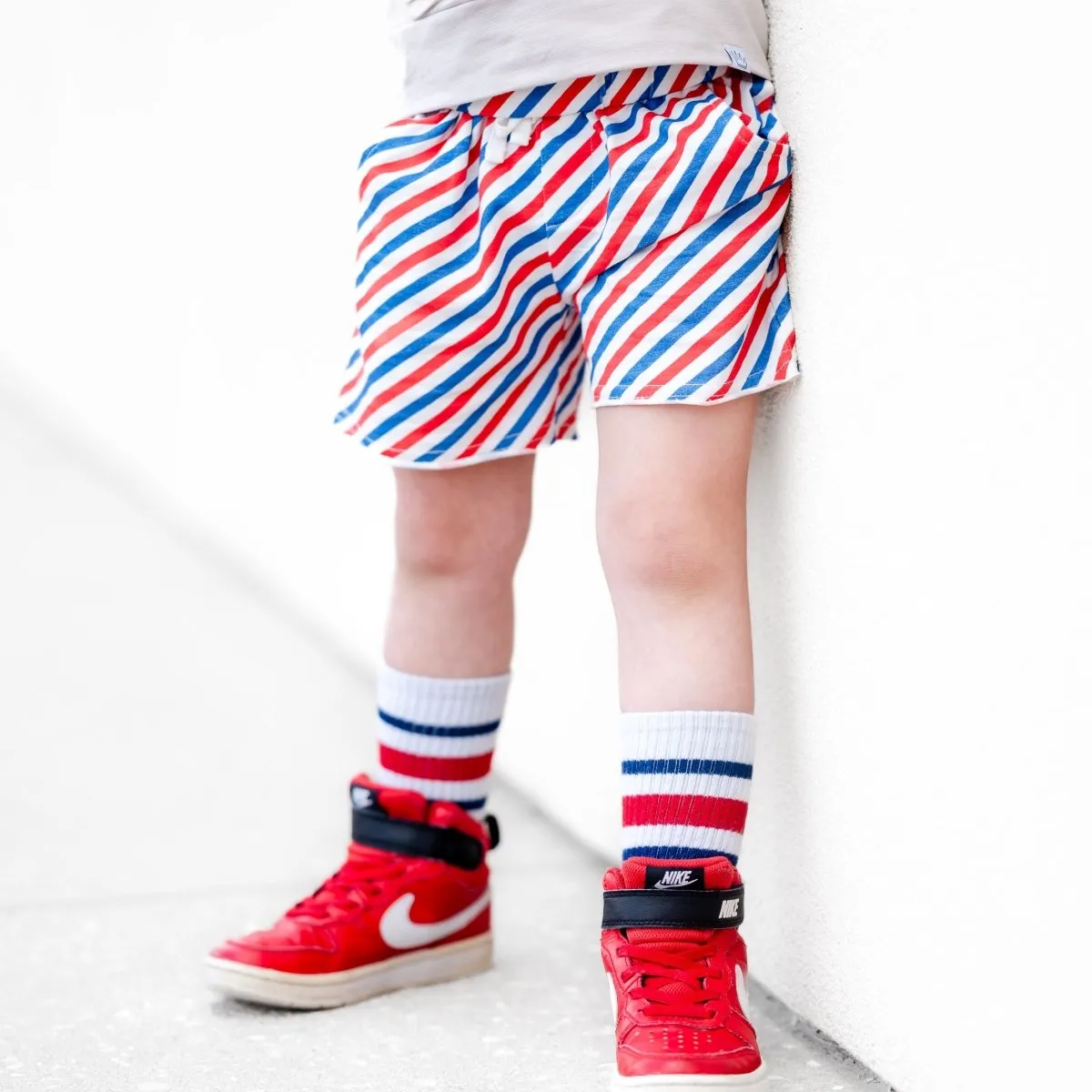 Summer Leisure Shorts- Americana Stripes