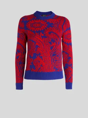 Sweater - Red/Royal Blue