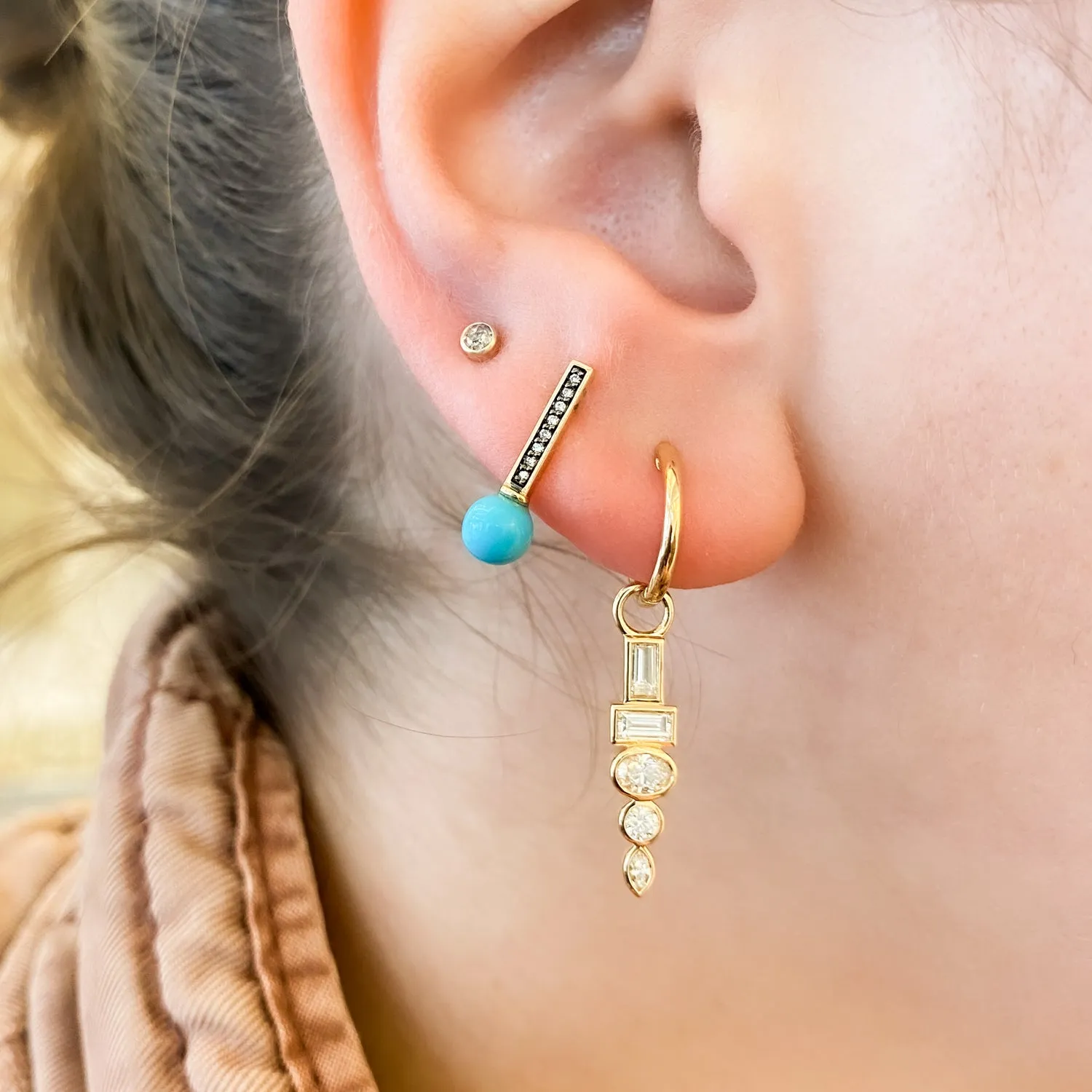 Turquoise Stx and Stones Studs