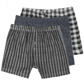 Two Button Fly Pack Of 3 Boxer Shorts For Men (CA-11696)