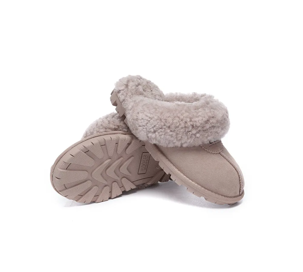 UGG Slippers Double Faced Sheepskin Wool Waffle Curly