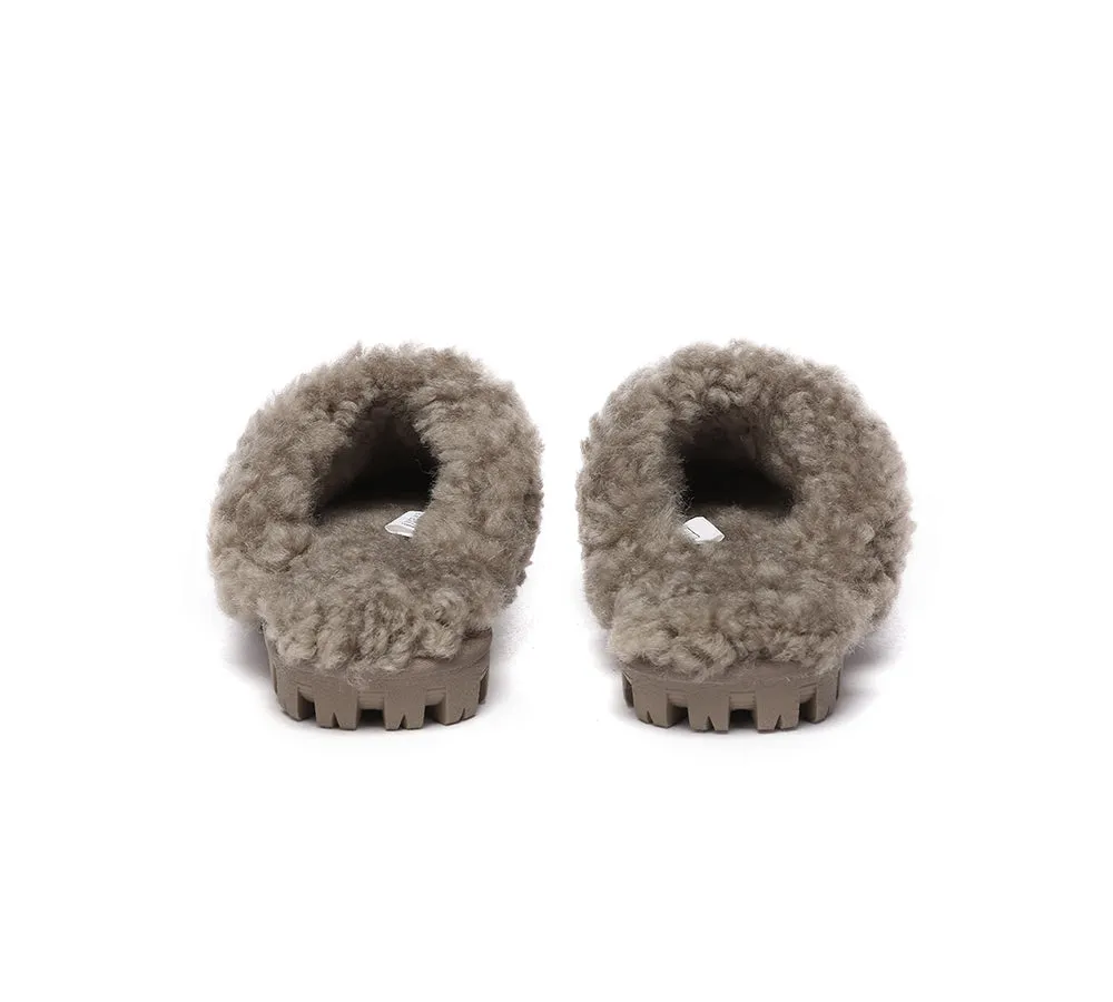 UGG Slippers Double Faced Sheepskin Wool Waffle Curly