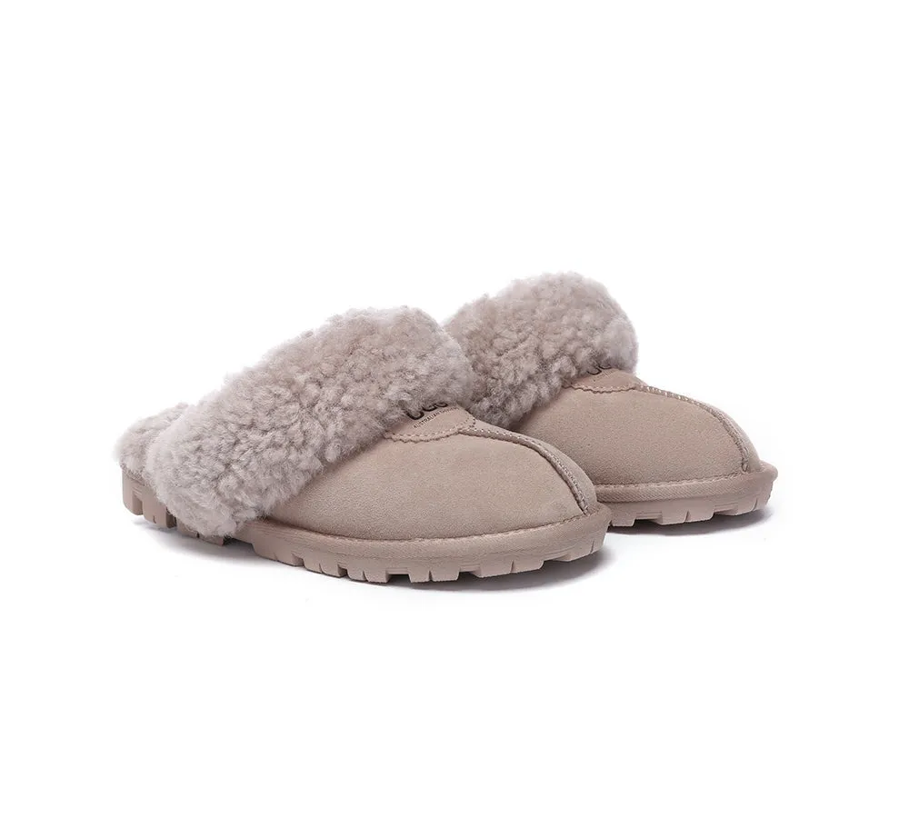 UGG Slippers Double Faced Sheepskin Wool Waffle Curly