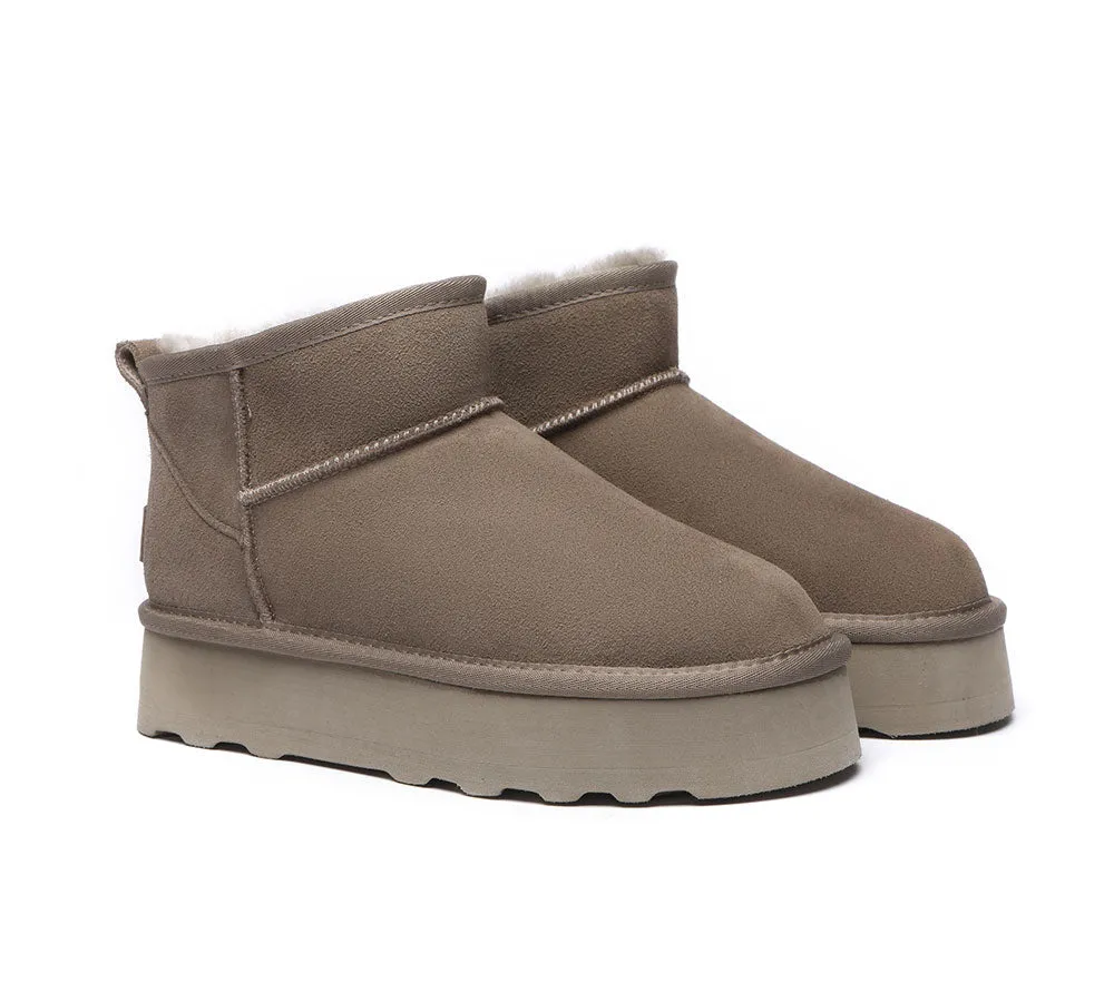 UGG Ultra Mini Platform Boots Sheepskin Wool Thick Bottom Boots Ronnie