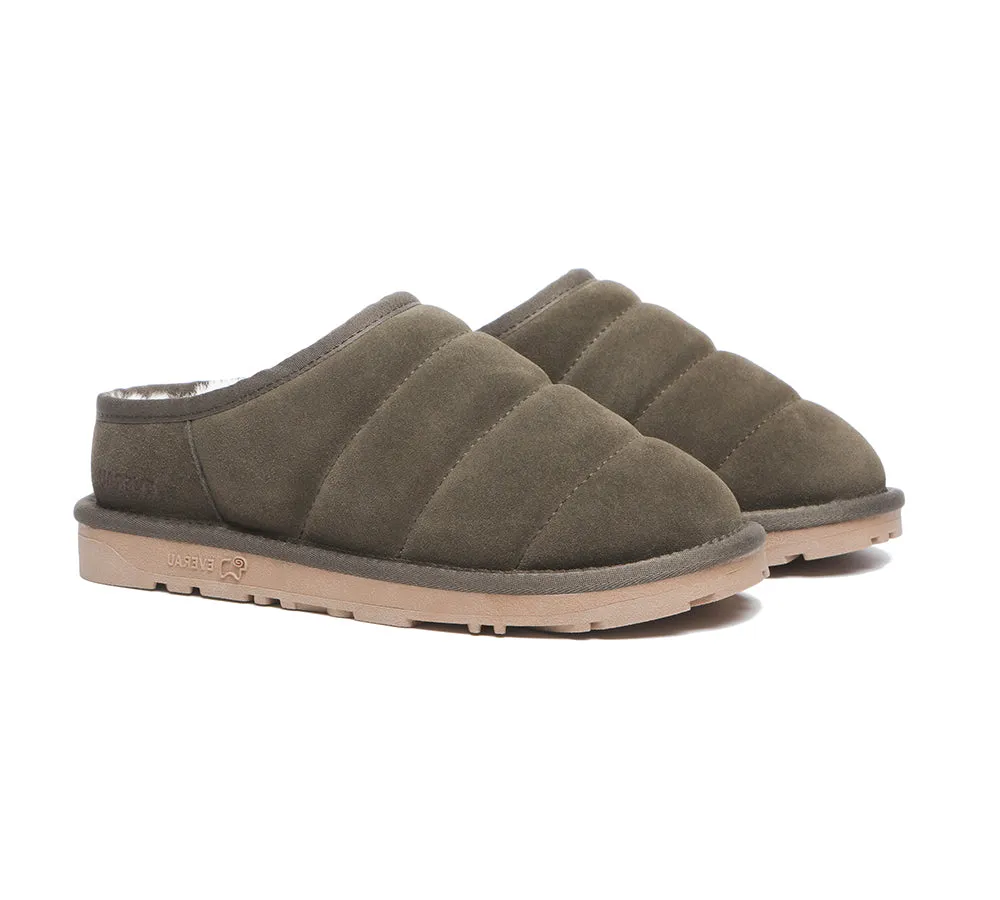 Ultra Puffer Style Women Sheepskin Wool Slippers