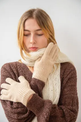 Ursel Camel Wool Gloves | HANDMADE