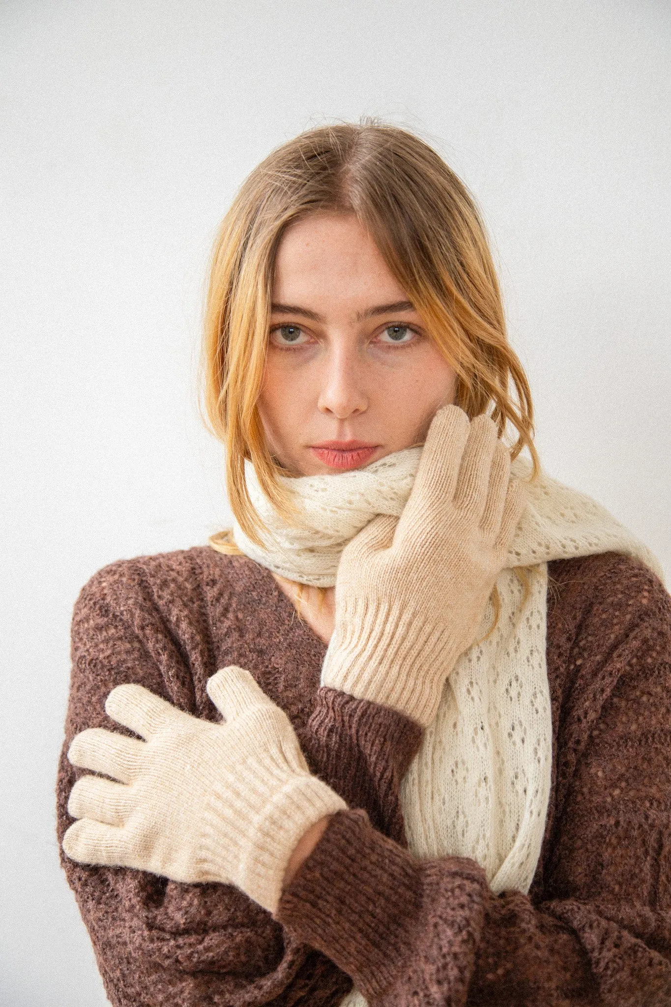 Ursel Camel Wool Gloves | HANDMADE