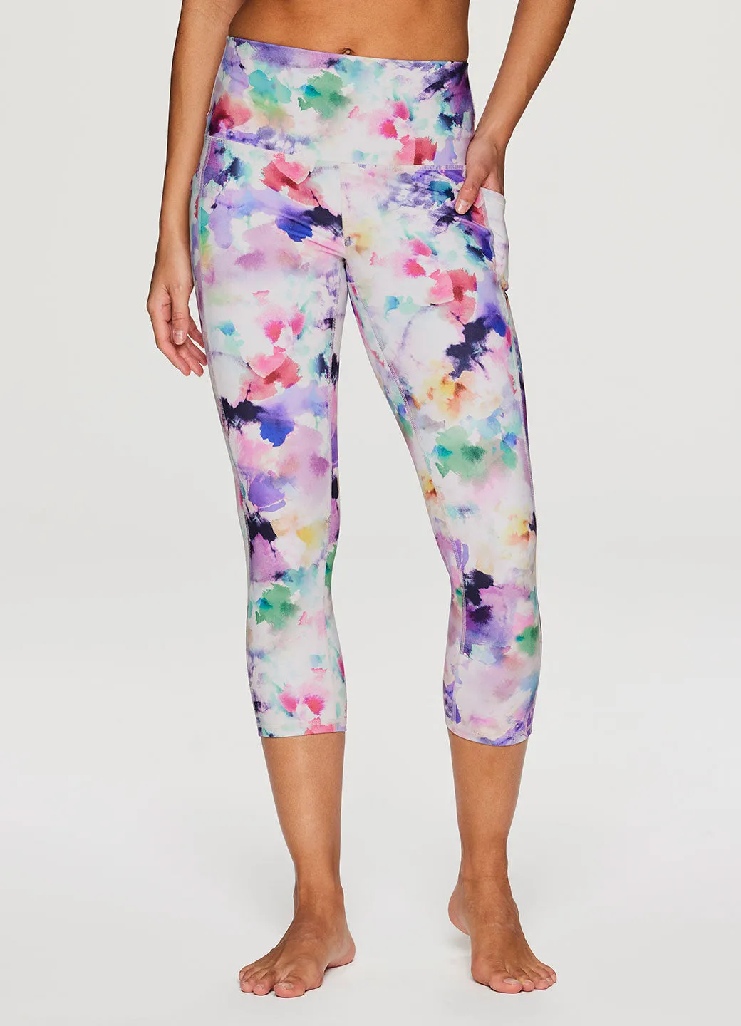 Watercolor Floral Super Soft Capri