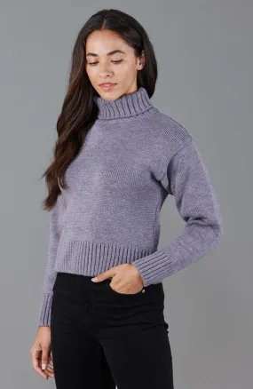 Womens Chunky Merino Wool Cropped Submariner Jumper