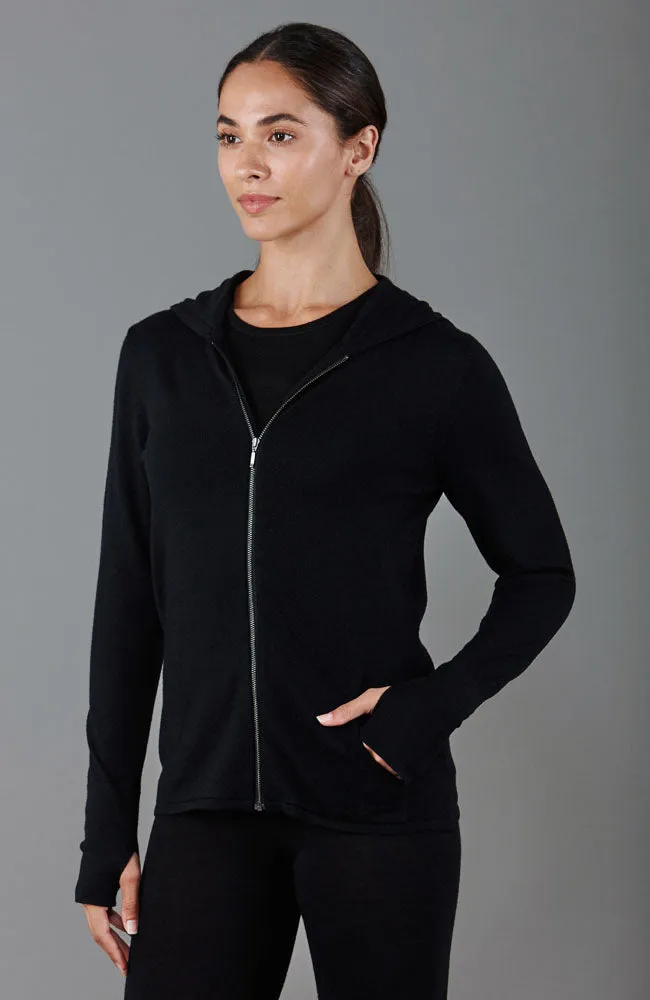 Womens Heavyweight Merino Activewear Hooded Jumper