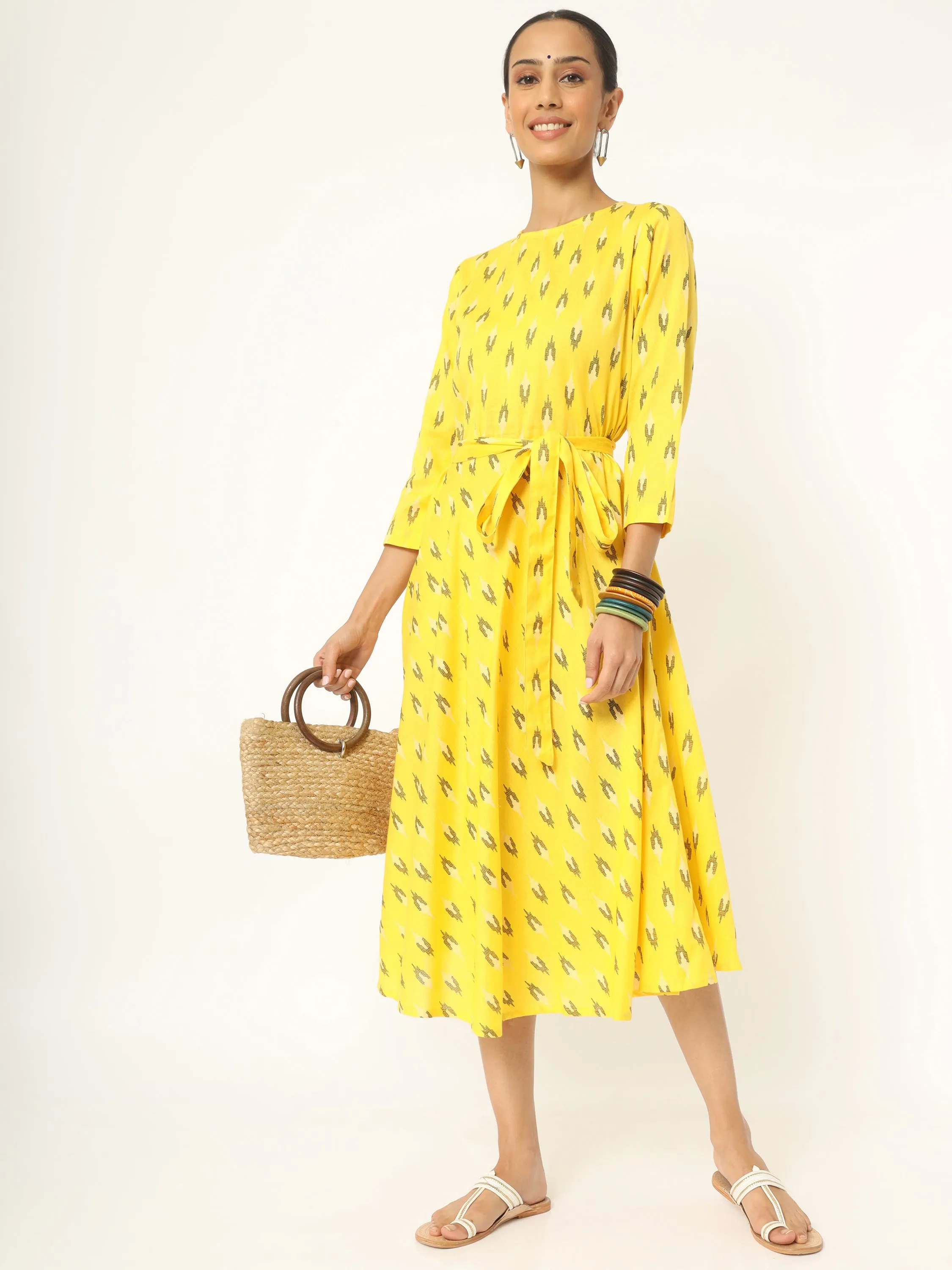 Yellow flared dress